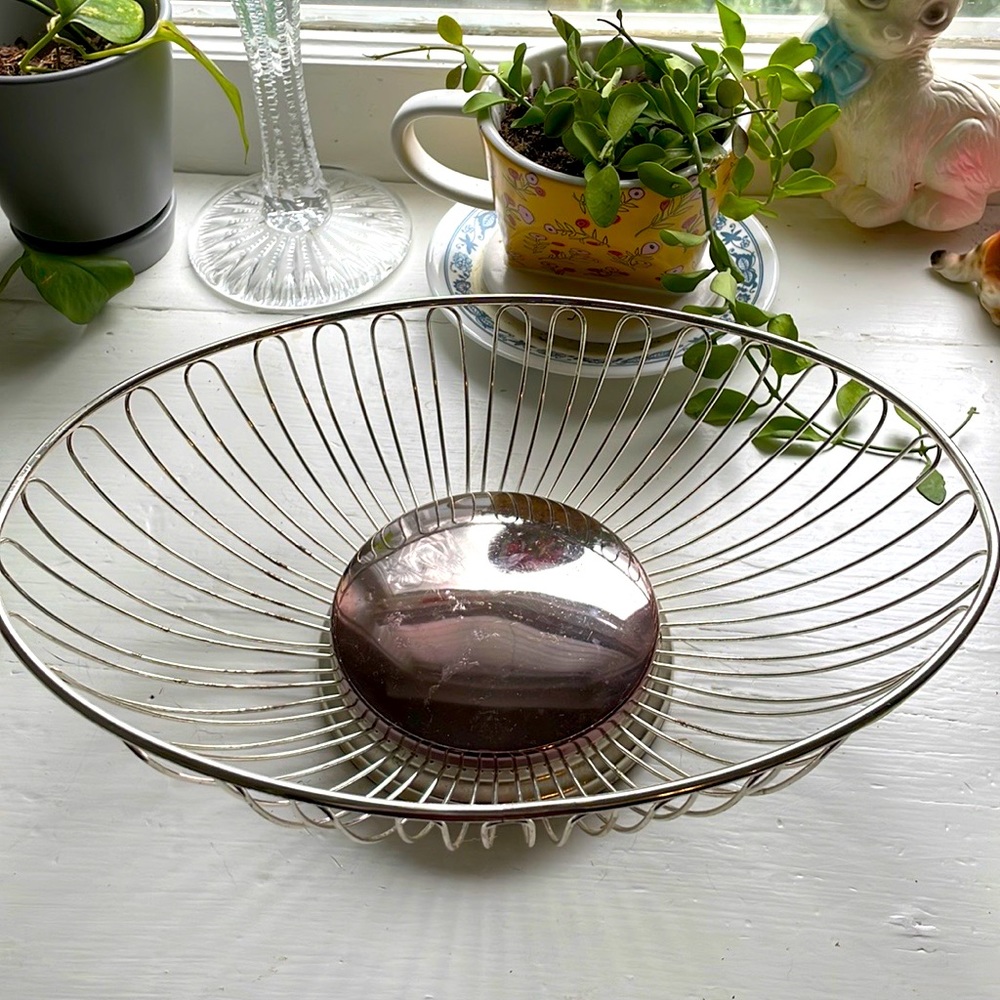 Vintage Oval Made in Italy Wire Basket